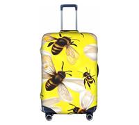 WYCZHY Flying Bees Daisy Honeys Printing Large Suitcase Cover, Elastic Suitcase Cover with Zipper, Protects Luggage During Travel