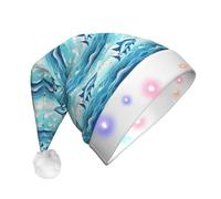 WYCZHY Flying Fish In The Oceans Led Christmas Hat Luminous Santa 3 Flashing Modes For Holiday Halloween