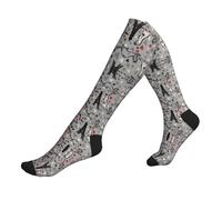 WYCZHY French Fashion Model Ferrets Printing Compression Socks 15-20mmhg - Supports Legs. For Office Workers,Socks For Sports,Support Socks
