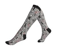 WYCZHY French Fashion Model Ferrets Printing Compression Socks 15-20mmhg - Supports Legs. For Office Workers,Socks For Sports,Support Socks