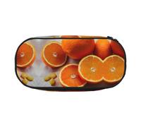 WYCZHY Fresh Orange Fruit High Capacity Pencil Case,Pencil Bag Pouch Box Organizer Pen Case, Aesthetic Supply for Adults