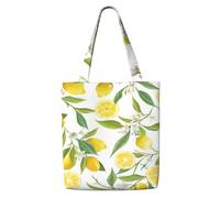 WYCZHY Fresh Tropical Lemons Print Large Reusable Heavy Duty Tote Bag Pack Available Premium Canvas Reusable Gift Bags Work Shopping