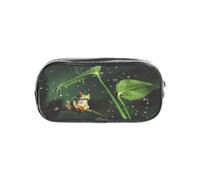 WYCZHY Frog and Rain Printed Transparent Pencil Pouch, Heavy Duty PVC Zipper Bag, Sturdy Organizer for Markers