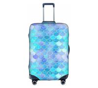 WYCZHY Gold Mermaid Scale Printing Large Suitcase Cover, Elastic Suitcase Cover with Zipper, Protects Luggage During Travel