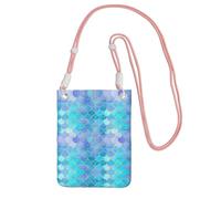 WYCZHY Gold Mermaid Scale Printing Travel Cell Phone Pouch Crossbody Bag With Shoulder Strap For Phone,Walking Passport,Wallet
