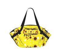 WYCZHY Goodlooking Hello Nice Sunshines Printed Foldable Round Picnic Blanket Converts to Carry Bag, 37in Mat for Camping Date Night