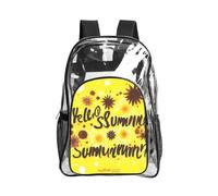 WYCZHY Goodlooking Hello Nice Sunshines Printed Heavy Duty Clear Bookbag, Reinforced See Through Bag for Beach Outdoor Sports Travel