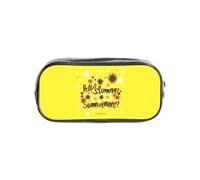 WYCZHY Goodlooking Hello Nice Sunshines Printed Transparent Pencil Pouch, Heavy Duty PVC Zipper Bag, Sturdy Organizer for Markers