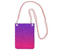 WYCZHY Gradient Sequin Sparkle Printing Travel Cell Phone Pouch Crossbody Bag With Shoulder Strap For Phone,Walking Passport,Wallet