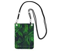 WYCZHY Green Tropical Plant Printing Travel Cell Phone Pouch Crossbody Bag With Shoulder Strap For Phone,Walking Passport,Wallet