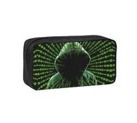 WYCZHY Hacker Attack Printed Big Capacity Pencil Pouch, Lightweight Fabric Pen Bag, Organizer for Adult College