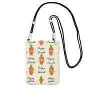 WYCZHY Happy Carrot Printing Travel Cell Phone Pouch Crossbody Bag With Shoulder Strap For Phone,Walking Passport,Wallet