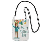 WYCZHY Happy Fathers Day By Son Printing Travel Cell Phone Pouch Crossbody Bag With Shoulder Strap For Phone,Walking Passport,Wallet