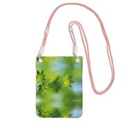 WYCZHY Hd Green Nature Printing Travel Cell Phone Pouch Crossbody Bag With Shoulder Strap For Phone,Walking Passport,Wallet