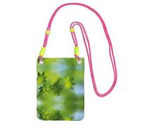 WYCZHY Hd Green Nature Printing Travel Cell Phone Pouch Crossbody Bag With Shoulder Strap For Phone,Walking Passport,Wallet