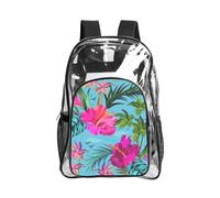 WYCZHY Hello Hawaii Printed Heavy Duty Clear Bookbag, Reinforced See Through Bag for Beach Outdoor Sports Travel