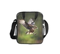 WYCZHY Hunting Flying Wild Printed See Through Lunch Bag, Clear PVC Tote with Mesh Pockets and Adjustable Strap for Work