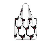 WYCZHY Karate Boy Changeable Belt Color Printed Reusable Tote Bag Foldable, Large Capacity Shopping Bag for Daily Use and Commuting