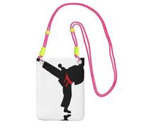 WYCZHY Karate Boy Changeable Belt Color Printing Travel Cell Phone Pouch Crossbody Bag With Shoulder Strap For Phone,Walking Passport,Wallet