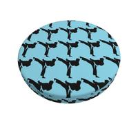 WYCZHY karate-highkick-icon Printed Round Seat Slipcover Supportive Foam Padded Guard For Bar Stools And Dining Chairs