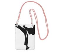 WYCZHY Karate-Highkick-Icon Printing Travel Cell Phone Pouch Crossbody Bag With Shoulder Strap For Phone,Walking Passport,Wallet