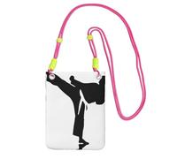 WYCZHY Karate-Highkick-Icon Printing Travel Cell Phone Pouch Crossbody Bag With Shoulder Strap For Phone,Walking Passport,Wallet