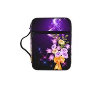 WYCZHY Light Romantic Flowers Waterproof Bible Carrying Case with Smooth Zippers Large Capacity Storage Bag for Bible Study Supplies