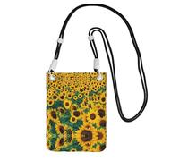 WYCZHY Many Beautiful Sunflowers Printing Travel Cell Phone Pouch Crossbody Bag With Shoulder Strap For Phone,Walking Passport,Wallet