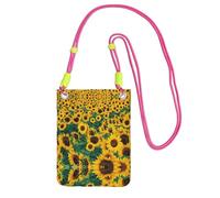 WYCZHY Many Beautiful Sunflowers Printing Travel Cell Phone Pouch Crossbody Bag With Shoulder Strap For Phone,Walking Passport,Wallet