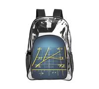 WYCZHY Math Formula yellow Printed Heavy Duty Clear Bookbag, Reinforced See Through Bag for Beach Outdoor Sports Travel