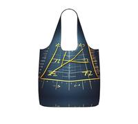 WYCZHY Math Formula yellow Printed Reusable Tote Bag Foldable, Large Capacity Shopping Bag for Daily Use and Commuting