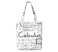 WYCZHY Math Geometry Geek Calculus Print Large Reusable Heavy Duty Tote Bag Pack Available Premium Canvas Reusable Gift Bags Work Shopping
