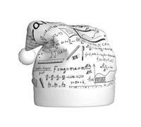 WYCZHY Math Geometry Geek Calculus Printing Santa Hat Christmas Xmas Party Red Cap For Adult Women Men Accessory With Winter Caps