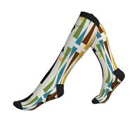 WYCZHY Mid-Century Modern Art Cat Printing Compression Socks 15-20mmhg - Supports Legs. For Office Workers,Socks For Sports,Support Socks