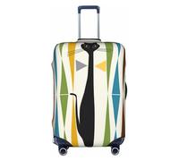 WYCZHY Mid-Century Modern Art Cat Printing Large Suitcase Cover, Elastic Suitcase Cover with Zipper, Protects Luggage During Travel