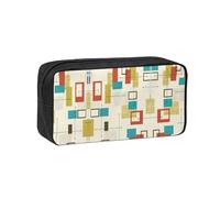 WYCZHY Mid Century Modern Printed Big Capacity Pencil Pouch, Lightweight Fabric Pen Bag, Organizer for Adult College