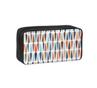 WYCZHY Mid Century Modern Retro with Drop Shapes Printed Big Capacity Pencil Pouch, Lightweight Fabric Pen Bag, Organizer for Adult College