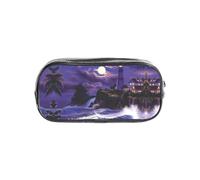 WYCZHY Moonlight Lighthouse Printed Transparent Pencil Pouch, Heavy Duty PVC Zipper Bag, Sturdy Organizer for Markers
