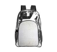WYCZHY Old White Brick Wall Printed Heavy Duty Clear Bookbag, Reinforced See Through Bag for Beach Outdoor Sports Travel