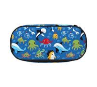 WYCZHY Penguin Turtle High Capacity Pencil Case,Pencil Bag Pouch Box Organizer Pen Case, Aesthetic Supply for Adults