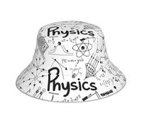 WYCZHY Physics Print Print Reflective Safety Hat, Double Sided Bucket Hat, Reversible Sun Hat for Evening Visibility Black