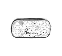 WYCZHY Physics Print Printed Transparent Pencil Pouch, Heavy Duty PVC Zipper Bag, Sturdy Organizer for Markers