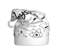 WYCZHY Physics Print Printing Santa Hat Christmas Xmas Party Red Cap For Adult Women Men Accessory With Winter Caps