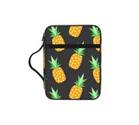 WYCZHY Pineapple Waterproof Bible Carrying Case with Smooth Zippers Large Capacity Storage Bag for Bible Study Supplies