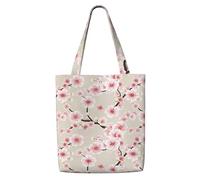 WYCZHY Pink Cherry Blossoms Print Large Reusable Heavy Duty Tote Bag Pack Available Premium Canvas Reusable Gift Bags Work Shopping