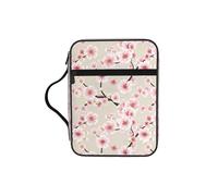 WYCZHY Pink Cherry Blossoms Waterproof Bible Carrying Case with Smooth Zippers Large Capacity Storage Bag for Bible Study Supplies