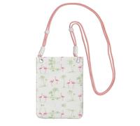 WYCZHY Pink Flamingos Printing Travel Cell Phone Pouch Crossbody Bag With Shoulder Strap For Phone,Walking Passport,Wallet