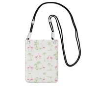 WYCZHY Pink Flamingos Printing Travel Cell Phone Pouch Crossbody Bag With Shoulder Strap For Phone,Walking Passport,Wallet