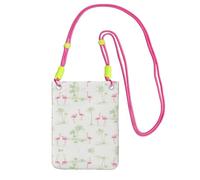 WYCZHY Pink Flamingos Printing Travel Cell Phone Pouch Crossbody Bag With Shoulder Strap For Phone,Walking Passport,Wallet