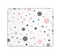 WYCZHY Pink Gray White Modern Polka Dot Pattern Enhanced Control Mouse Pad with Lock Stitch Edge Large Thick Non-Slip Desk Mat for Office Task